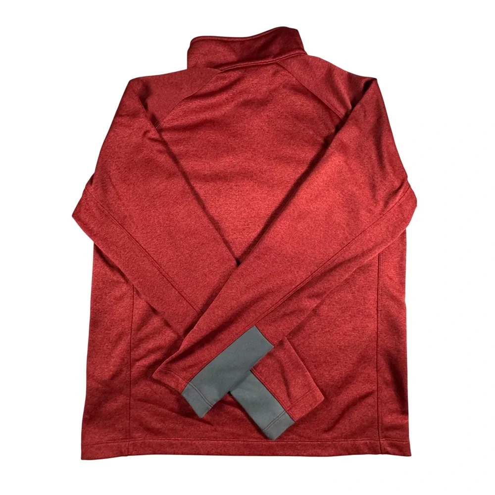 The North Face Pullover Mens L Red Quarter Zip Fleece Chest Pocket Activewear